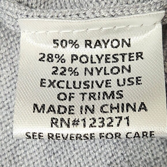 Stella Tweed Varsity Striped V-Neck Los Angeles Sweater Gray & White Size M - Picture 11 of 16